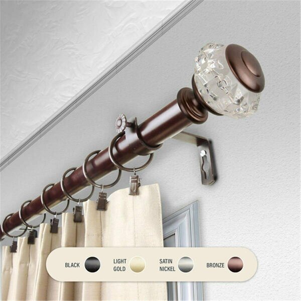 Kd Encimera 1 in. Lyla Curtain Rod with 28 to 48 in. Extension, Bronze KD3733680